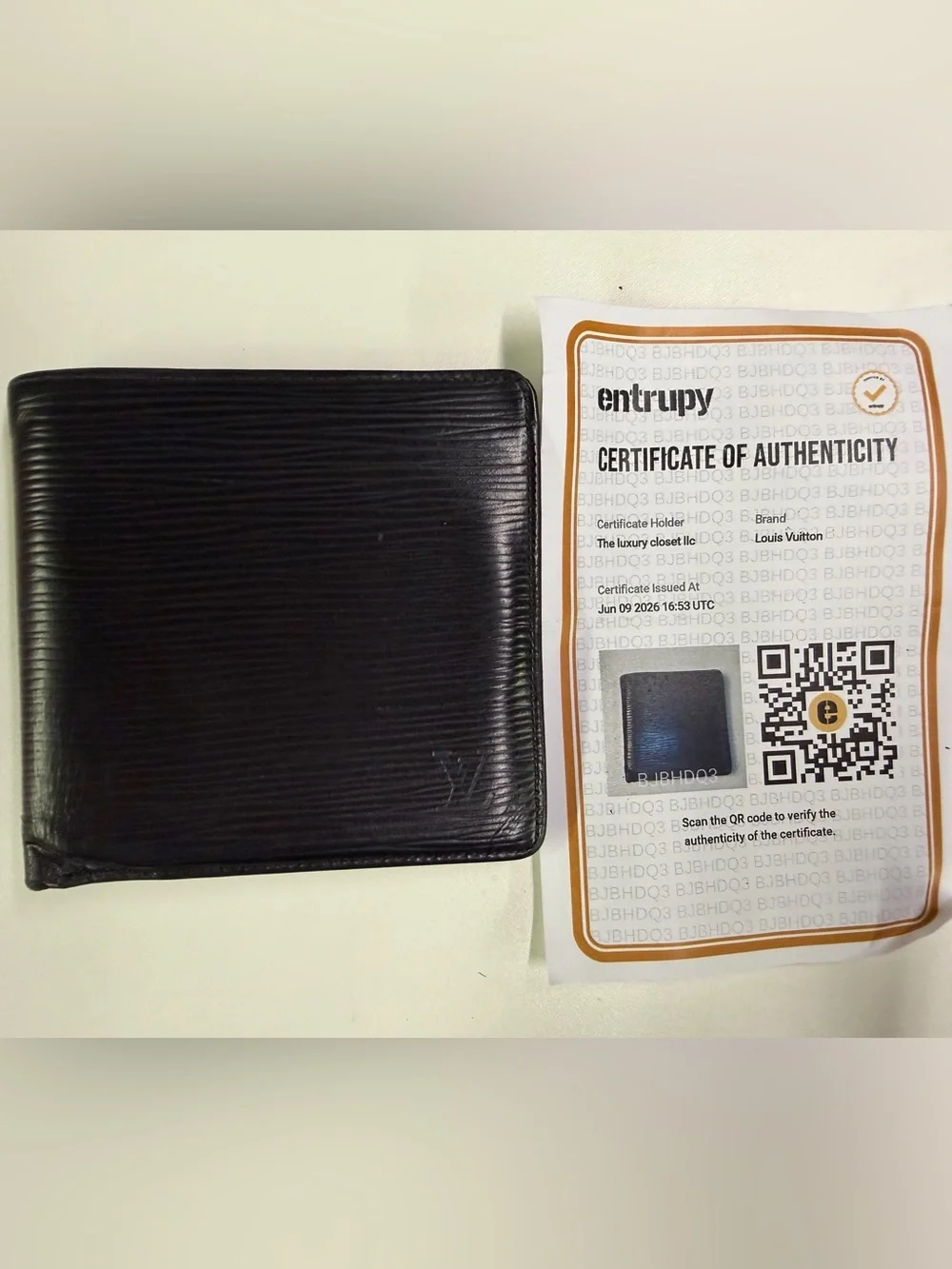 Louis Vuitton Black Epi Leather Bifold Wallet